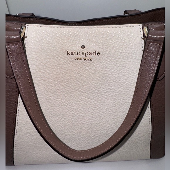 Kate Spade New York Jackson Triple compartment Satchel Leather Neutral Multi - Picture 6 of 7